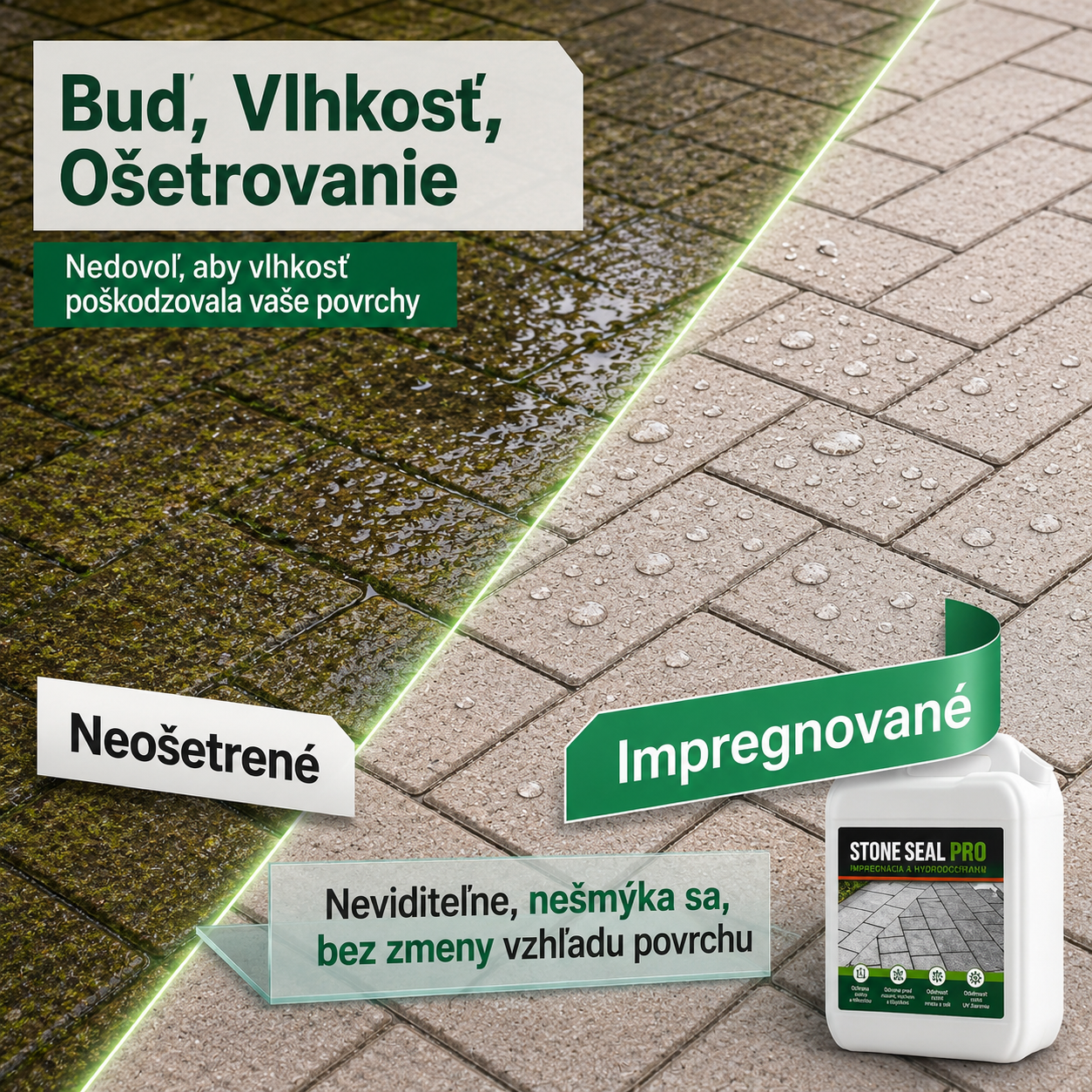 2 v 1 impregnácia a hydroochrana | Ochrana proti riasam, machu, lišajníkom a plesniam