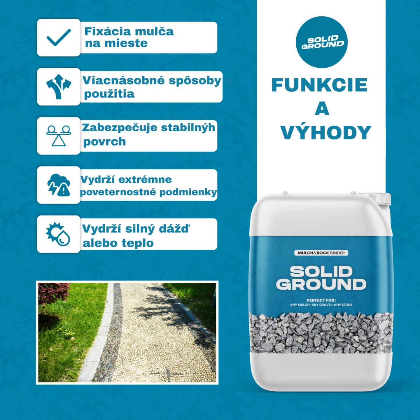 SOLID GROUND – Lepidlo na kamienky na úpravu záhrady